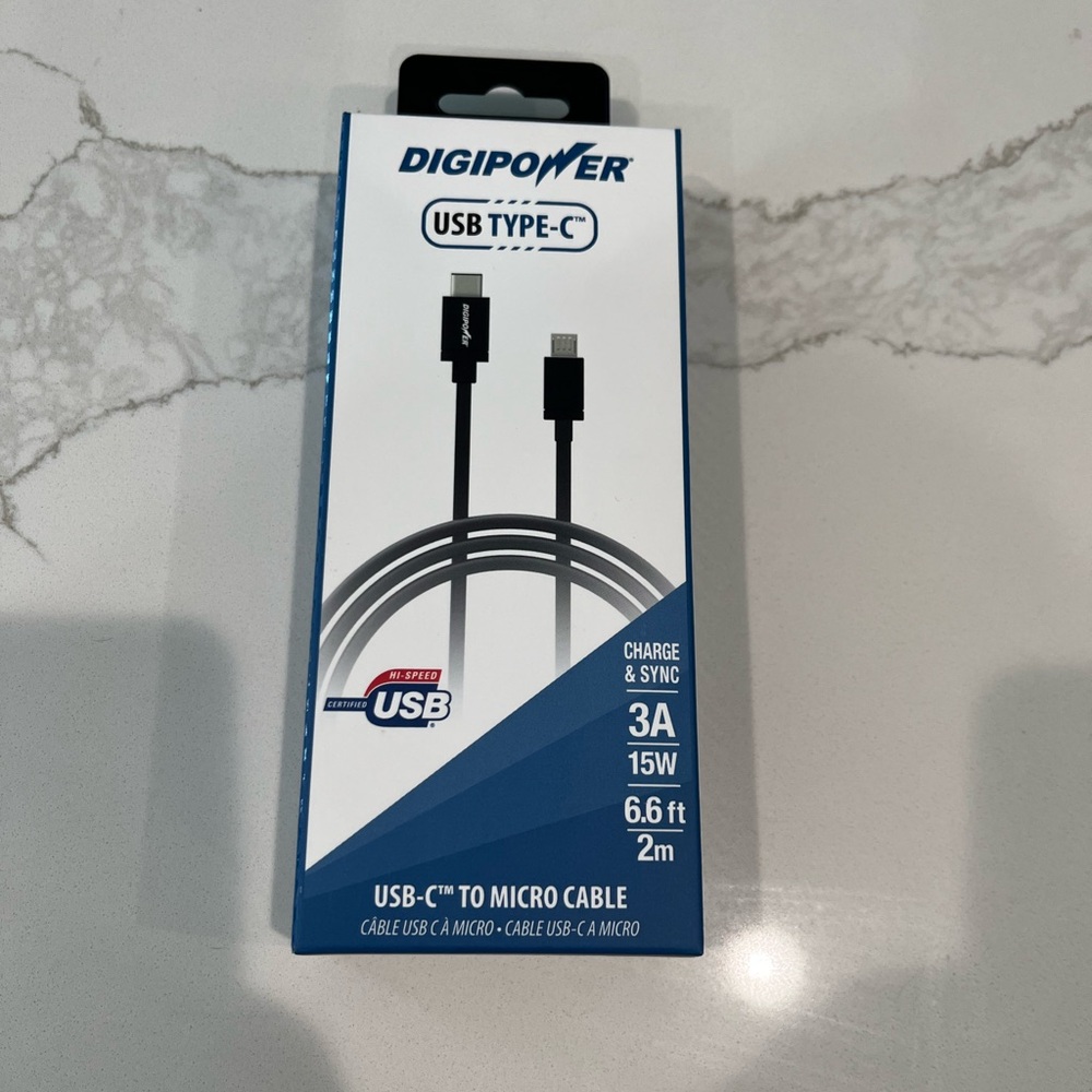 DIGIPOWER USB Type-C to Micro Cable - Black